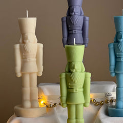 Handmade Nutcracker Candle: Sculptural Christmas Decor Gift-7