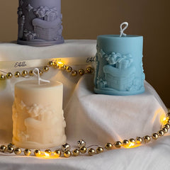 Handmade Christmas Pillar Candle: Festive Home Decor-2