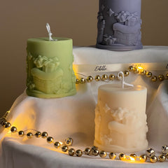 Handmade Christmas Pillar Candle: Festive Home Decor-3