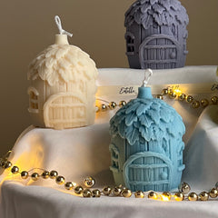 Acorn House Christmas Candle: Handmade Soy Festive Decor-4