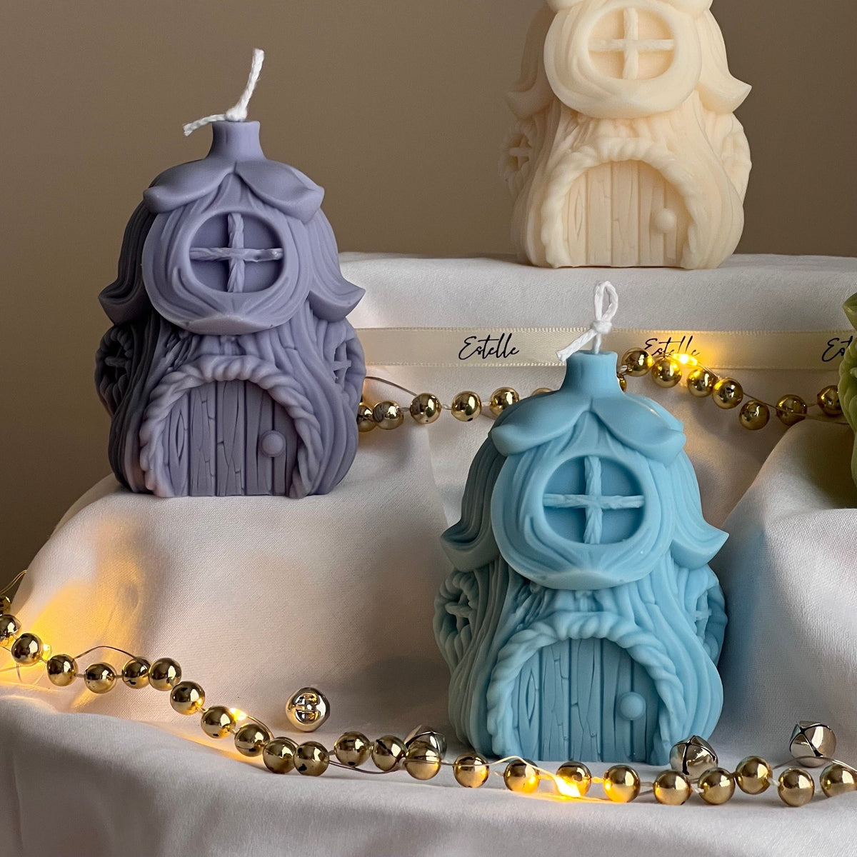 Christmas House Candle: Handmade Soy Wax Festive Decor-4