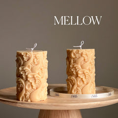 Wave Pillar Soy Candle: Handmade Decorative Unscented Candle-4