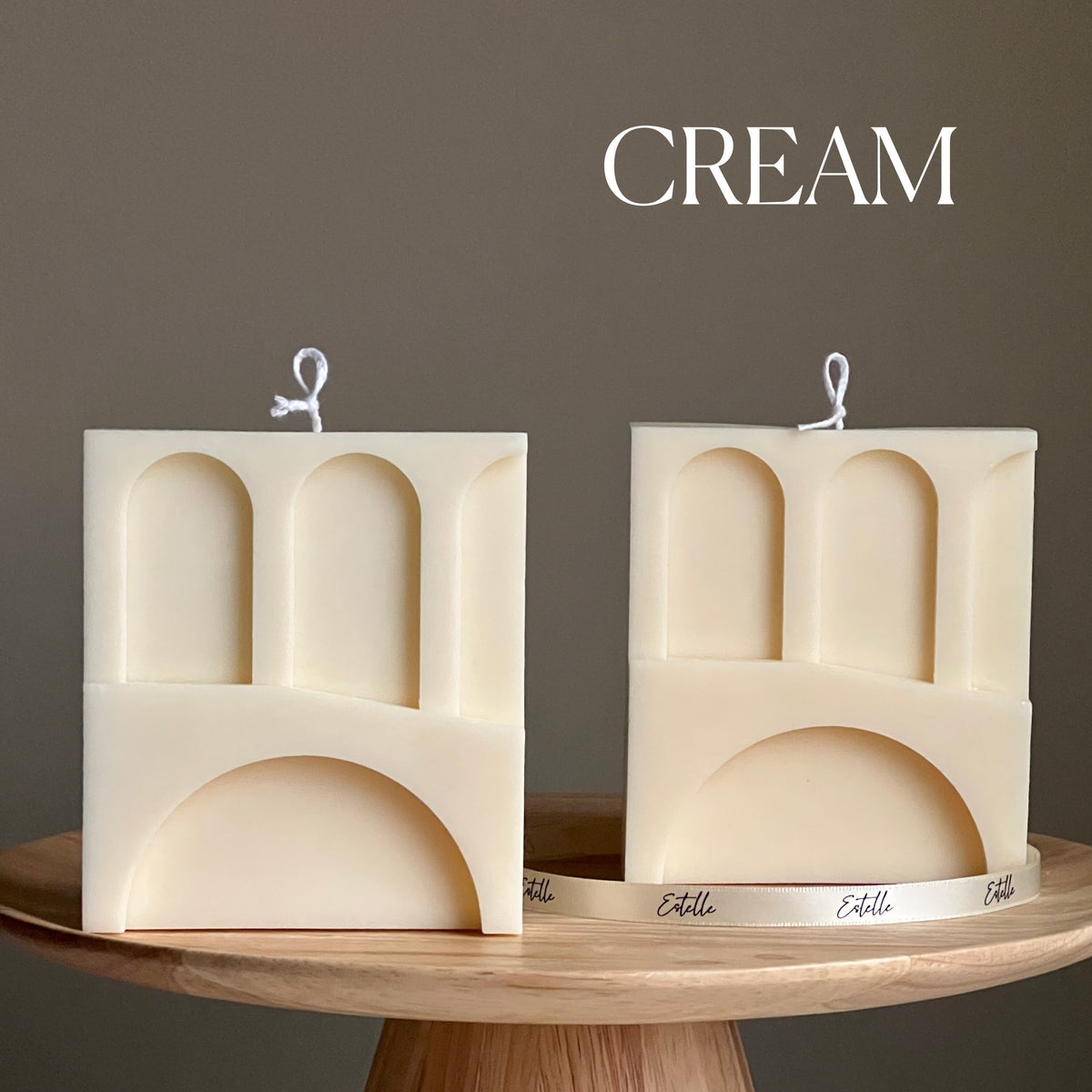 Three Arch Soy Wax Candle: Handmade Decorative Unscented Candle-3