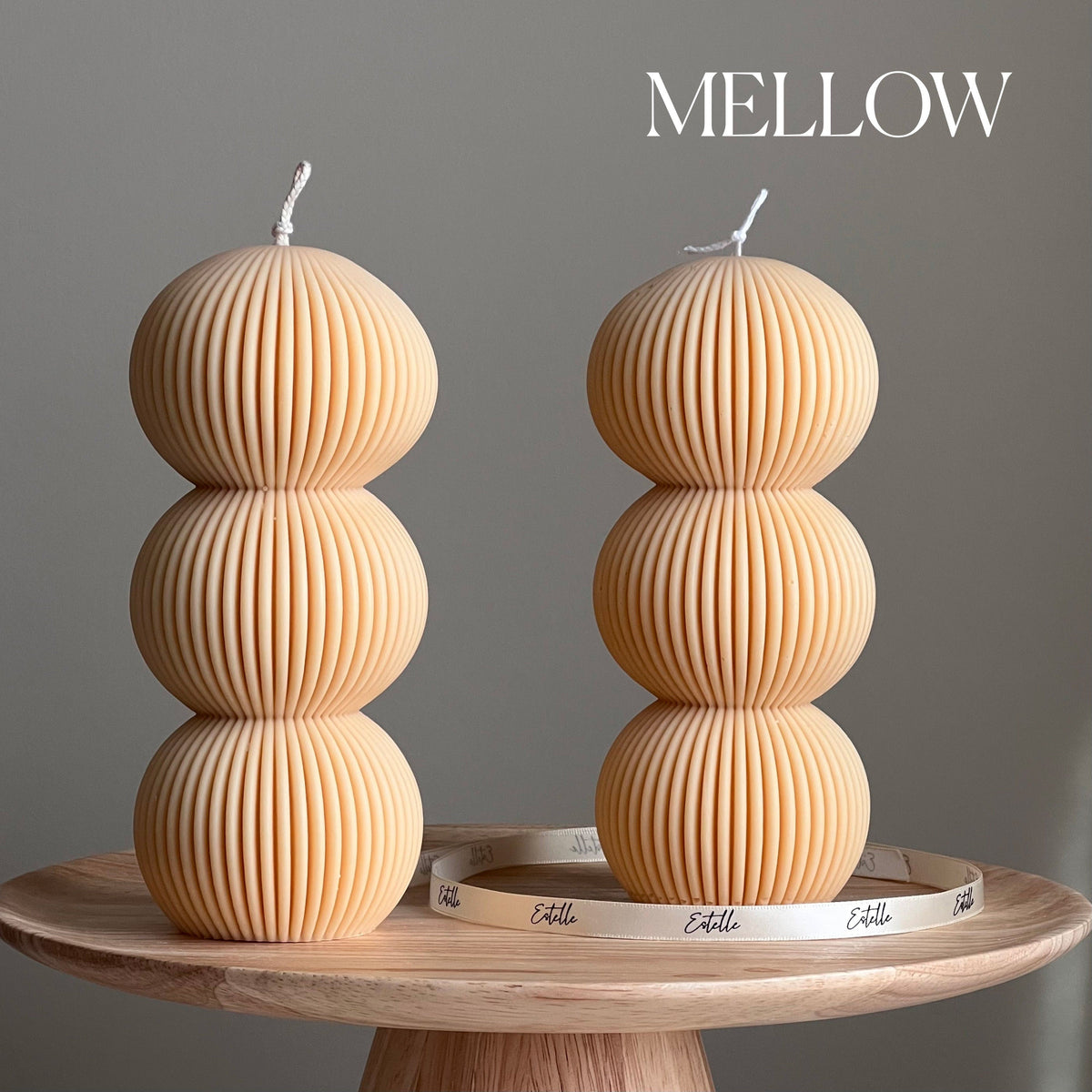 Handmade Ribbed Ball Soy Wax Candle | Home Decor-4