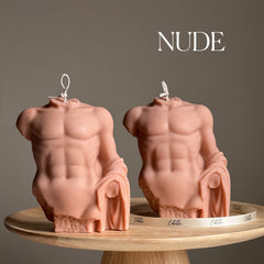 Apollo Soy Wax Candle | Male Torso Statue, Unscented Decor-2