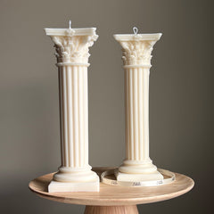 Large Greek Column Candle: Handmade Soy Wax Pillar, Home Decor Gift-1