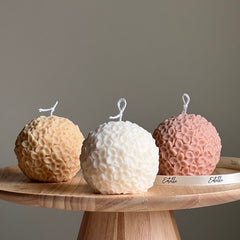 Handmade Soy Wax Ball Candle | Decorative Unscented Candle-1