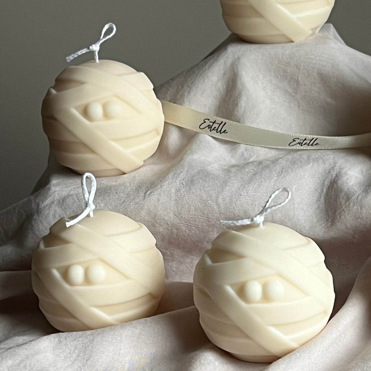 Handmade Halloween Mummy Candle | Sculptural Soy Wax Candle-6