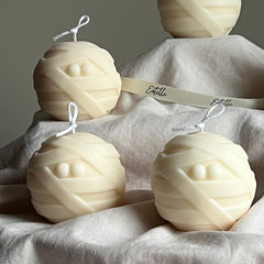 Handmade Halloween Mummy Candle | Sculptural Soy Wax Candle-7