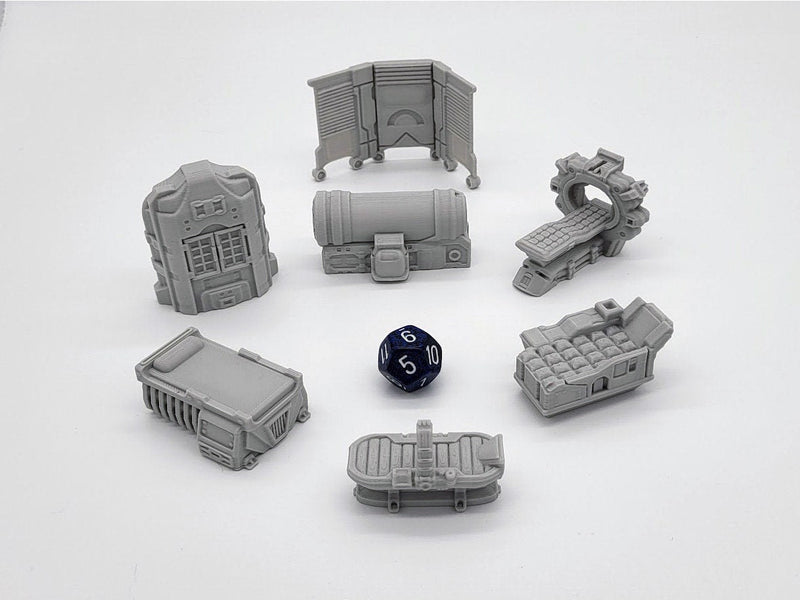 Sci-fi Scenery - Med Bay - EC3D, Infinity, Legion, Sci-fi, Cyberpunk, Starfinder, tabletop terrain, traveler, futuristic, Medical, Office-1