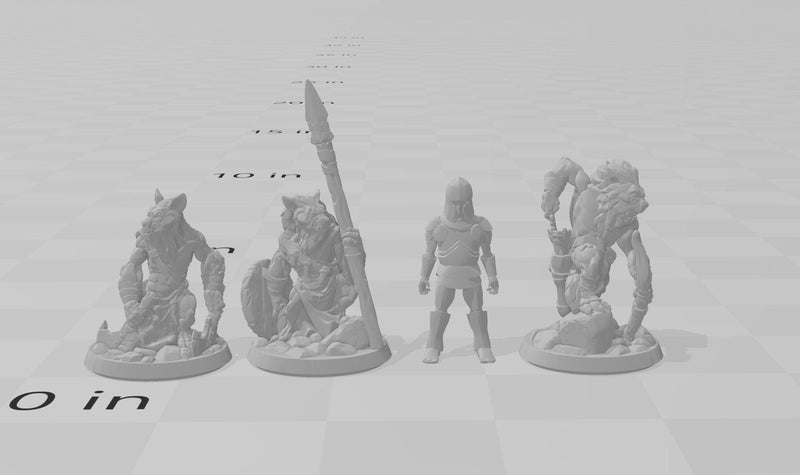 3 Gnoll Mini Set - Arbiter Minitatures - | DnD | Hyenaman | Dog | Wargaming | Pathfinder | Wolf | Cave | Hills | Plains | Fighter | Ranger-2