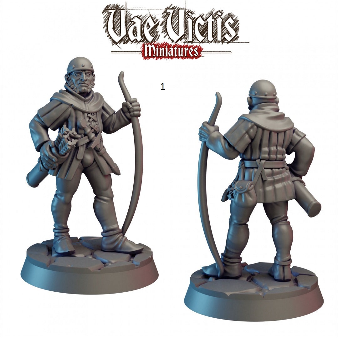 Bowmen of the Kingdom 28/32mm mini set - Vae Victis | DnD | Archer | Villager | Ranger | Human | Pathfinder | TTRPG | Wargaming | Frostgrave-2