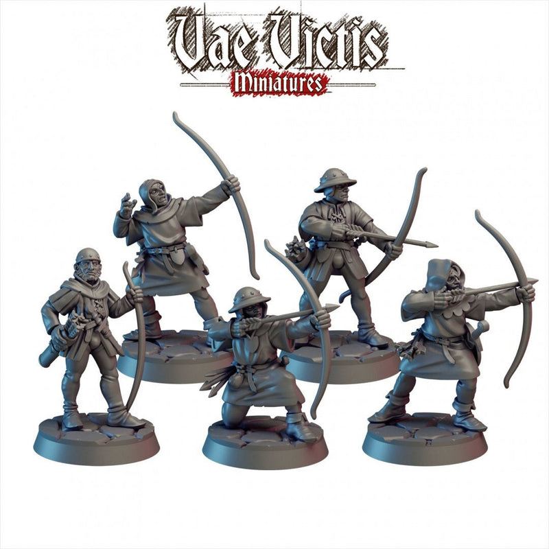 Bowmen of the Kingdom 28/32mm mini set - Vae Victis | DnD | Archer | Villager | Ranger | Human | Pathfinder | TTRPG | Wargaming | Frostgrave-1