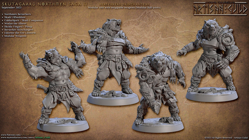 25 Viking Dnd Mini Set 2 - Artisan Guild | Male | Female | Norse | Fighter | Viking | Druid | Wizard | Pathfinder | Wargaming | 28mm 32mm-6