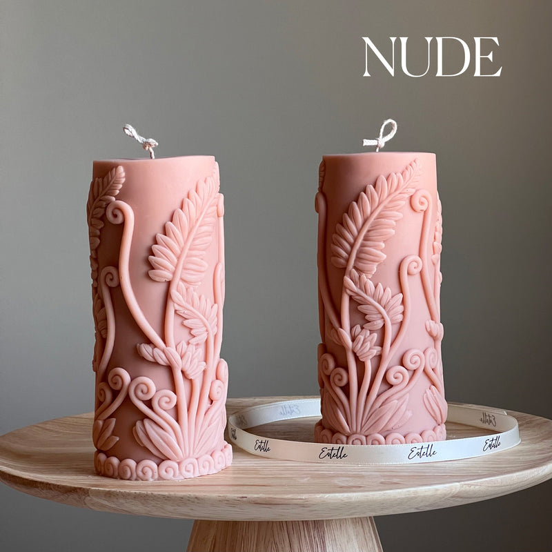 Large Fern Soy Pillar Candle | Sculptural Home Decor-2
