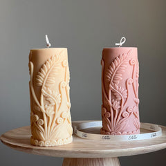 Large Fern Soy Pillar Candle | Sculptural Home Decor-1