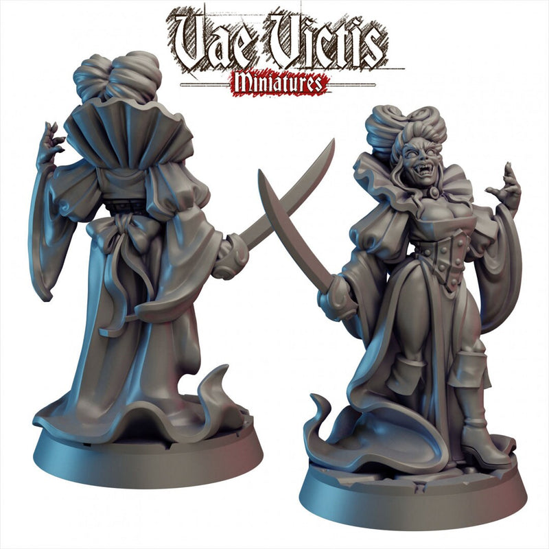 Vampire Countess 28/32mm mini - Vae Victis | DnD | Undead | Lich | Necromancer | Pathfinder | TTRPG | Female | Noble | Bat | Shapechanger-1