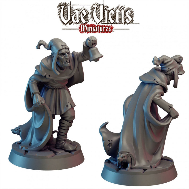 Town Crier 28/32mm mini - Vae Victis | DnD | Commoner | Villager| Townsfolk | Pathfinder | TTRPG | Male | NPC | Rat | Cryer | Diorama-1