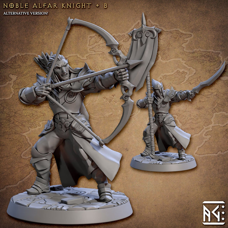 Elven Knights 28/32mm mini set - Artisan Guild | Alfar | Drow | Male | Female | Fighter | Ranger| Pathfinder | Wargaming | Army | Unit-3