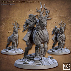 Elven Riders 28/32mm mini set - Artisan Guild | Alfar | Drow | Male | Female | Fighter | Ranger| Pathfinder | Wargaming | Elk | Cavalry Elf-4