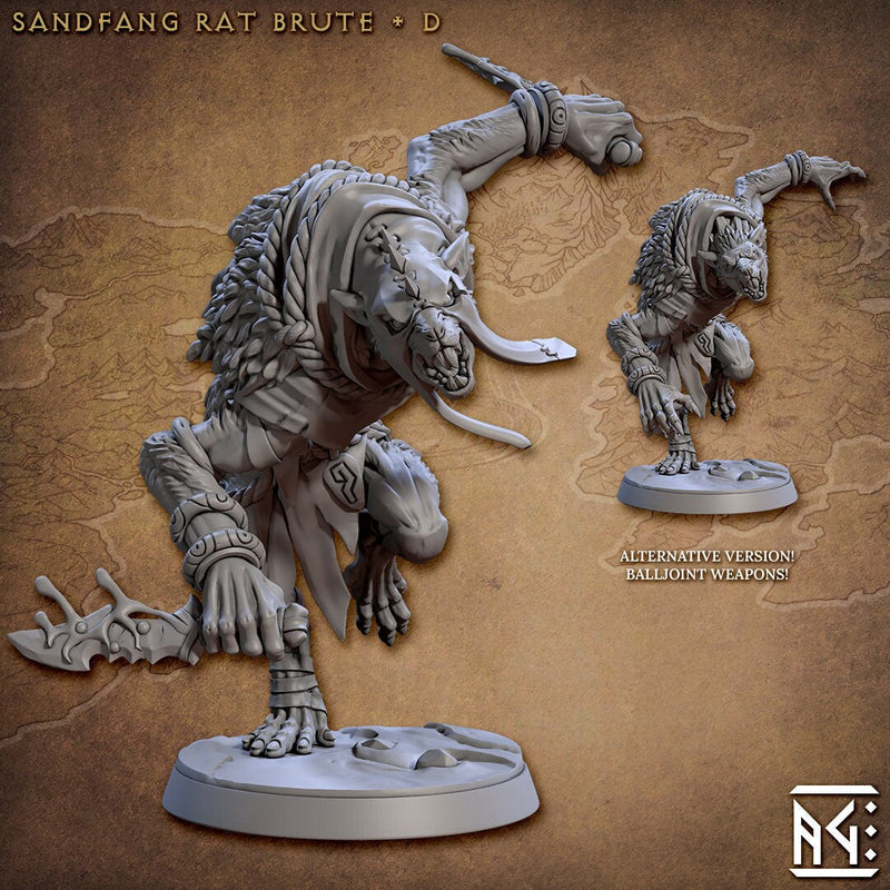 Sandfang Brutes 28/32mm mini set - Artisan Guild | Animal | Rat | Ogre | Monster | Ratfolk | Large | Pathfinder | Wargaming | Huge | Set-5