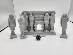 Egyptian Temple Facade / statues - DND and Wargaming Terrain, EC3D - Desert Miniatures | Temple | Sand | Dunes, Scatter Scenery, Pathfinder-1