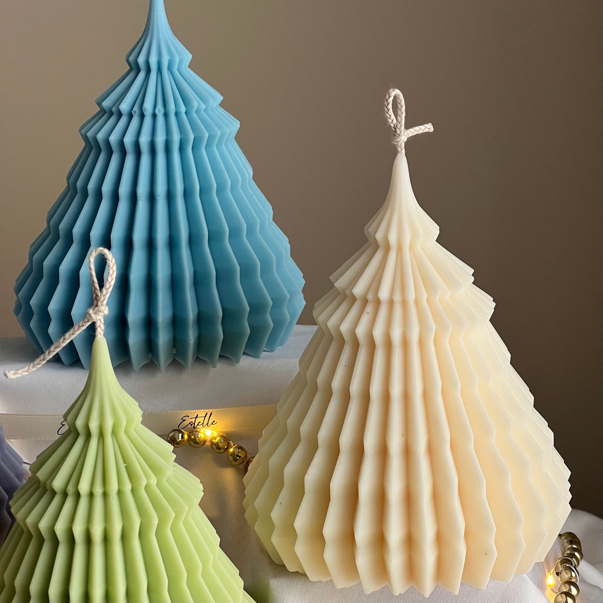 Large Origami Christmas Tree Candle | Hand Poured Soy Wax-3