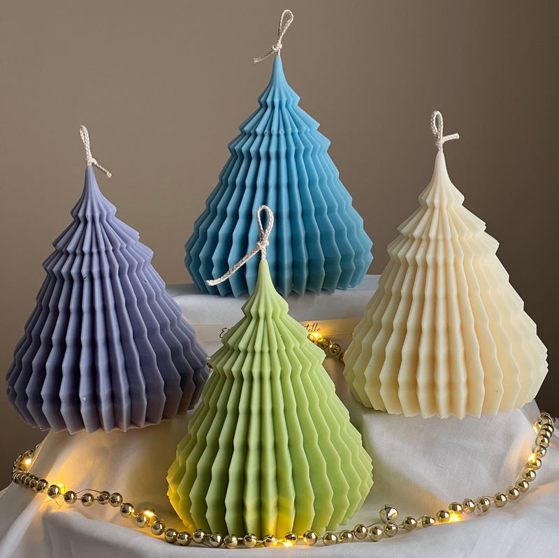 Large Origami Christmas Tree Candle | Hand Poured Soy Wax-4