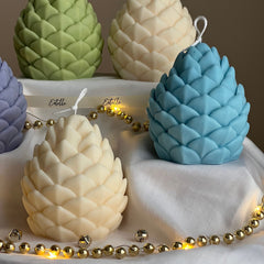 Handmade Pine Cone Soy Candle: Christmas Home Decor-4