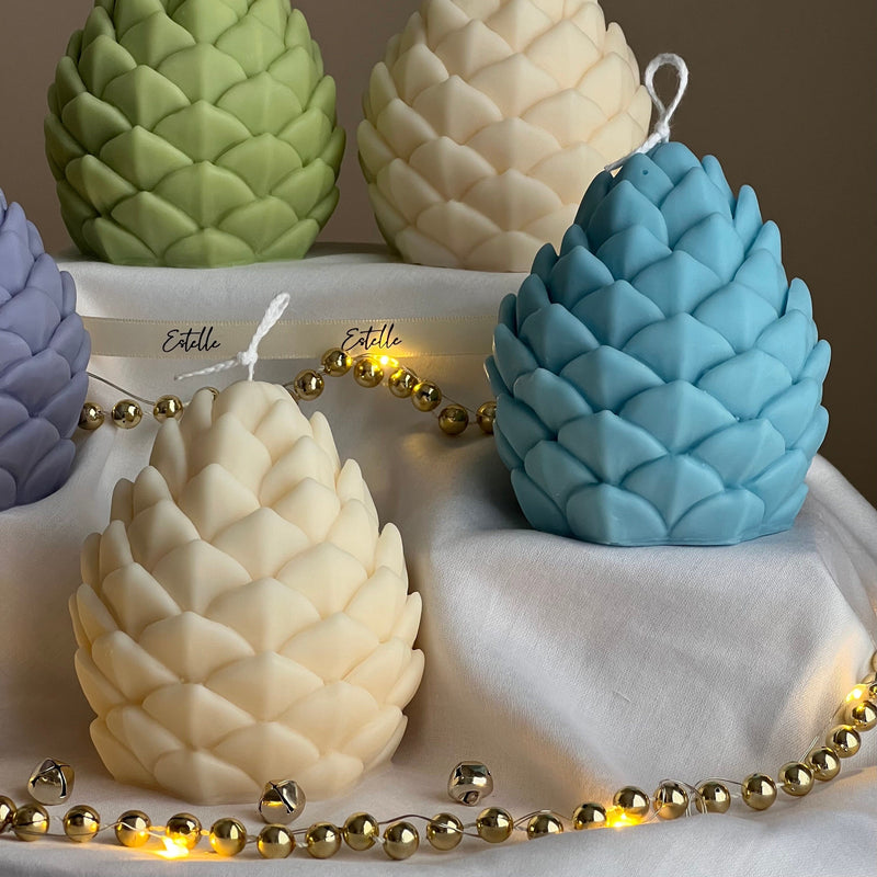 Handmade Pine Cone Soy Candle: Christmas Home Decor-4