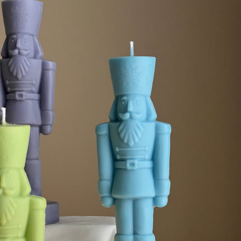 Handmade Nutcracker Candle: Sculptural Christmas Decor Gift-4