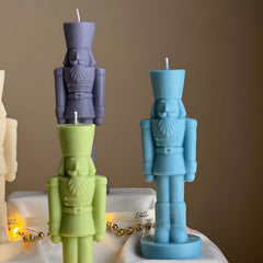 Handmade Nutcracker Candle: Sculptural Christmas Decor Gift-6