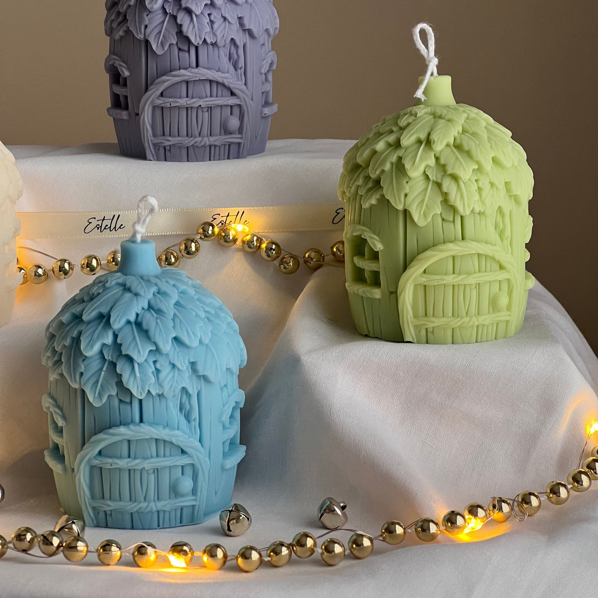 Acorn House Christmas Candle: Handmade Soy Festive Decor-2