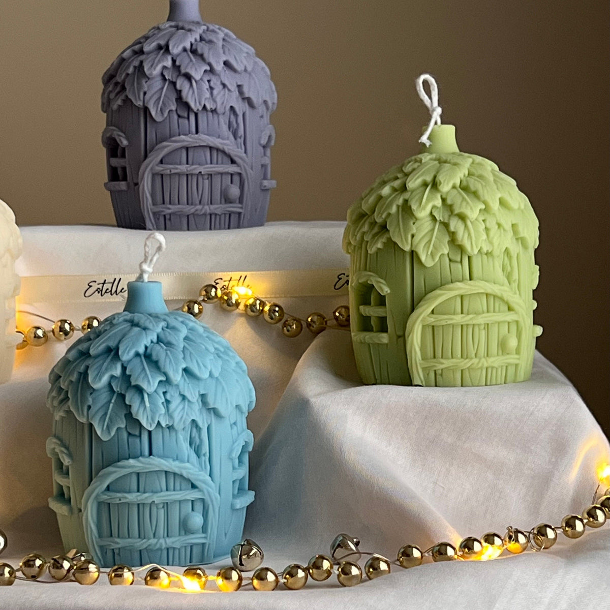 Acorn House Christmas Candle: Handmade Soy Festive Decor-5