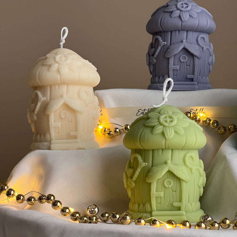 Sunflower House Candle | Christmas Decor, Handmade Soy Candle-2