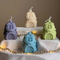 Christmas House Candle: Handmade Soy Wax Festive Decor-1