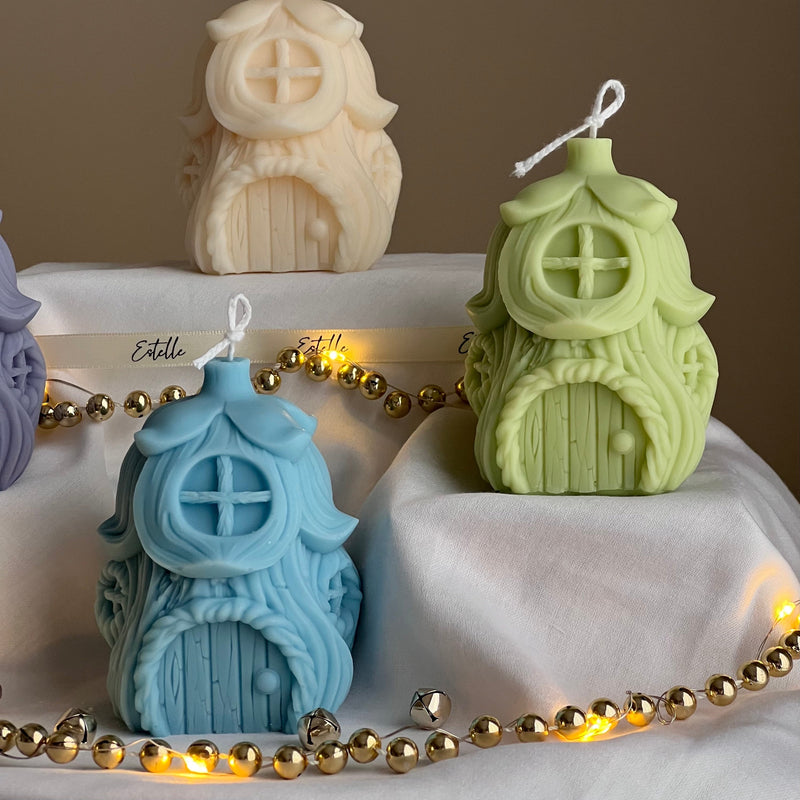 Christmas House Candle: Handmade Soy Wax Festive Decor-3