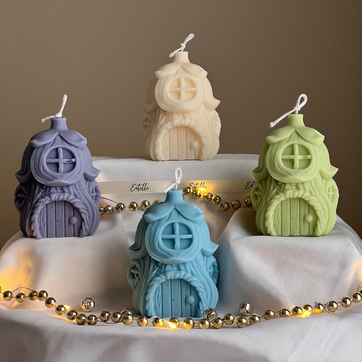 Christmas House Candle: Handmade Soy Wax Festive Decor-6