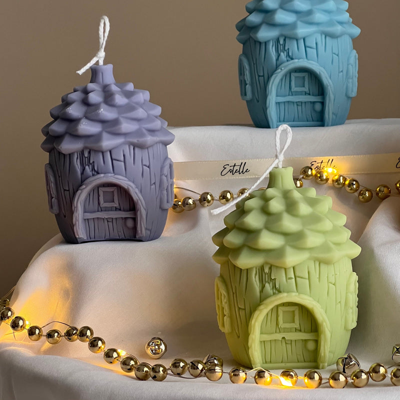 Pine Cone House Candle: Handmade Soy Christmas Decor-3