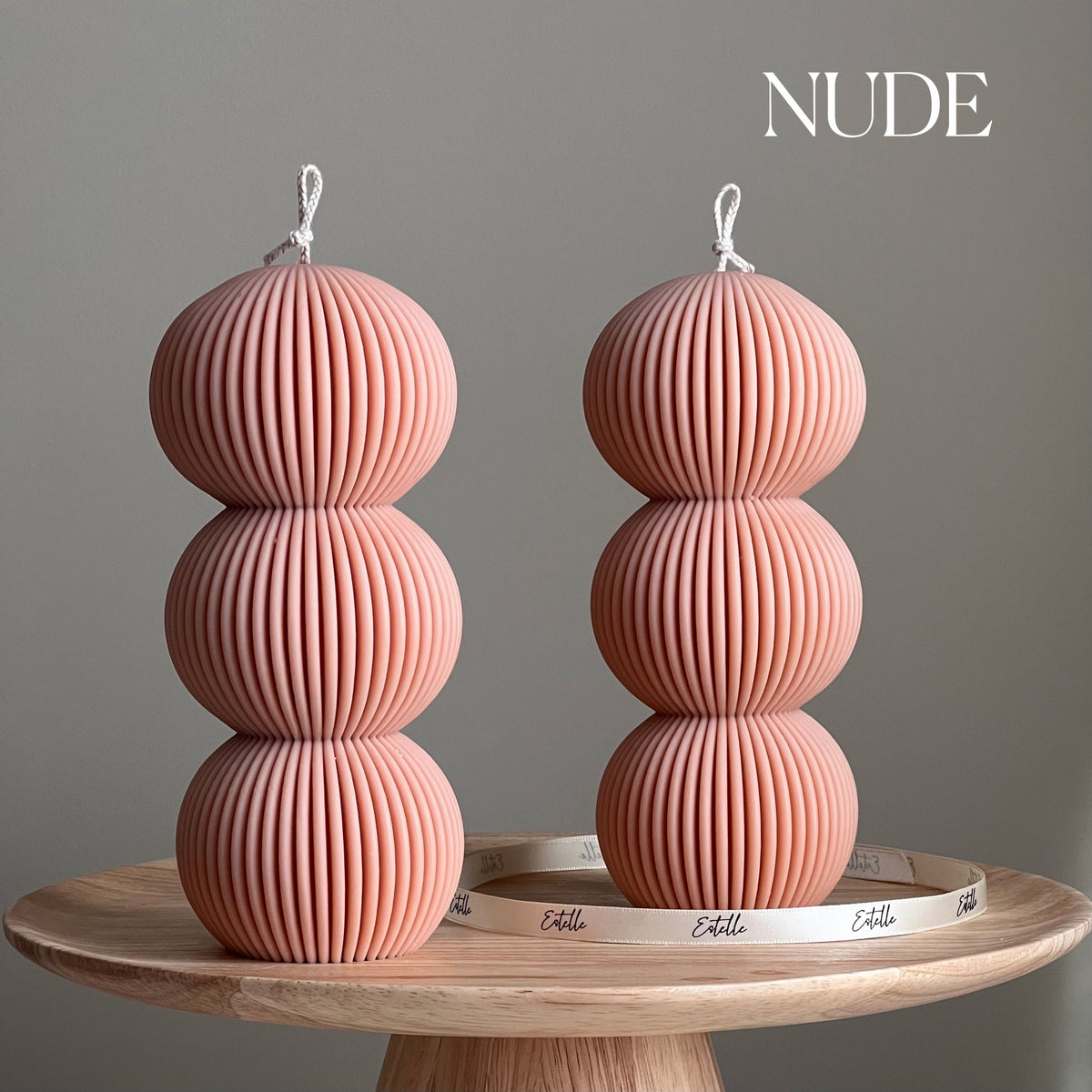 Handmade Ribbed Ball Soy Wax Candle | Home Decor-2