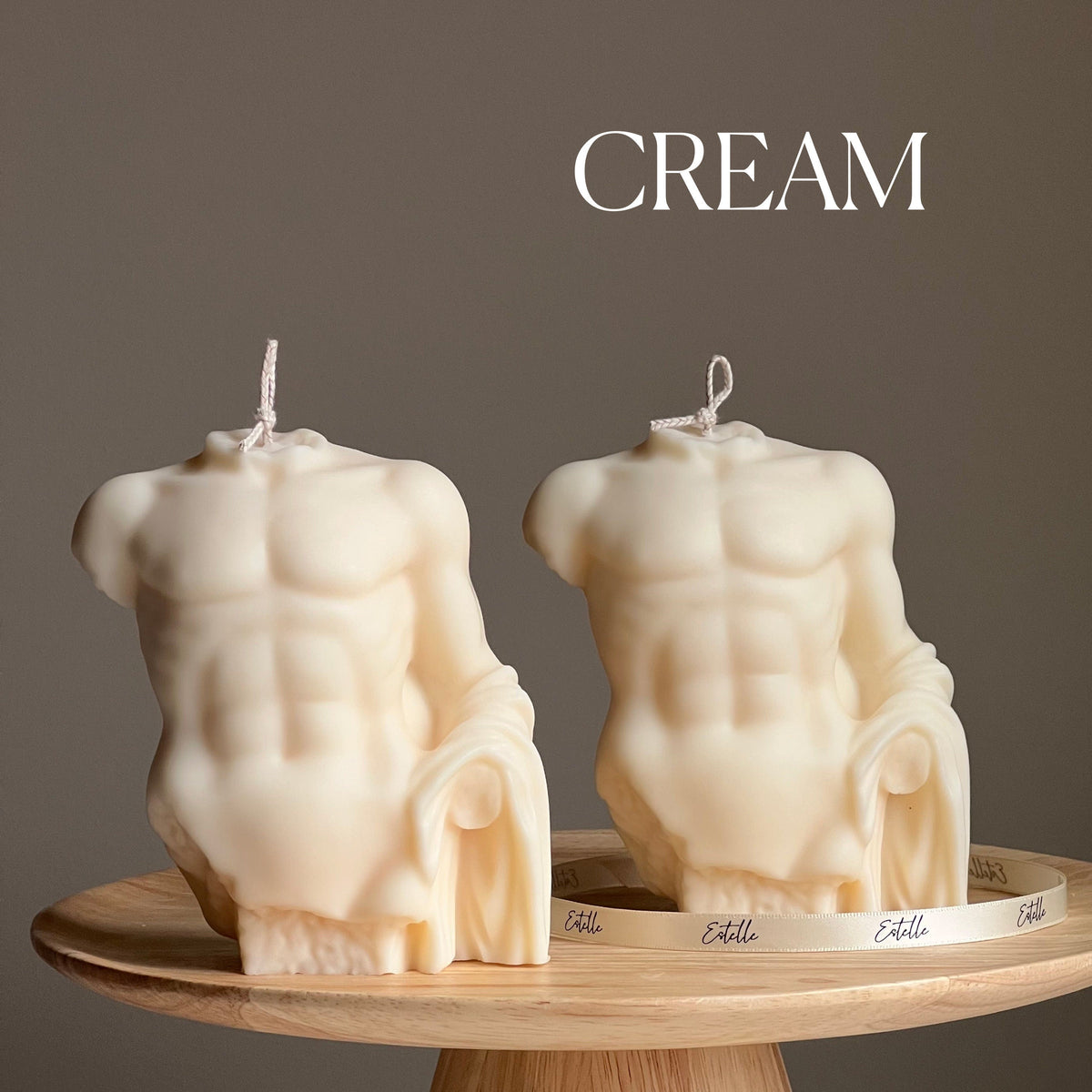 Apollo Soy Wax Candle | Male Torso Statue, Unscented Decor-3