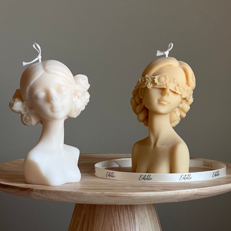 Handmade Blinded Lady Soy Wax Candle | Torso Female Candle-1