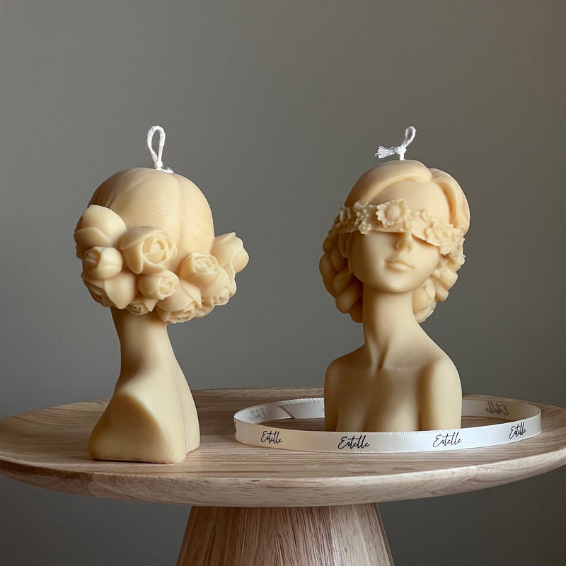 Handmade Blinded Lady Soy Wax Candle | Torso Female Candle-2