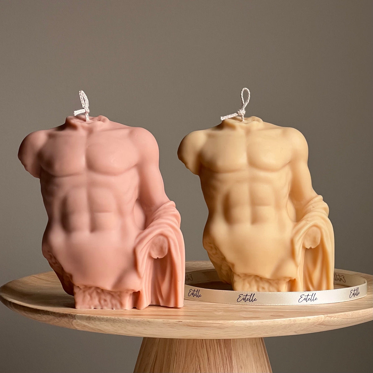 Apollo Soy Wax Candle | Male Torso Statue, Unscented Decor-1
