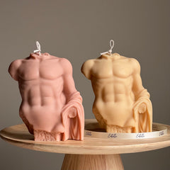 Apollo Soy Wax Candle | Male Torso Statue, Unscented Decor-1