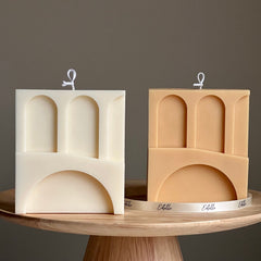 Three Arch Soy Wax Candle: Handmade Decorative Unscented Candle-1