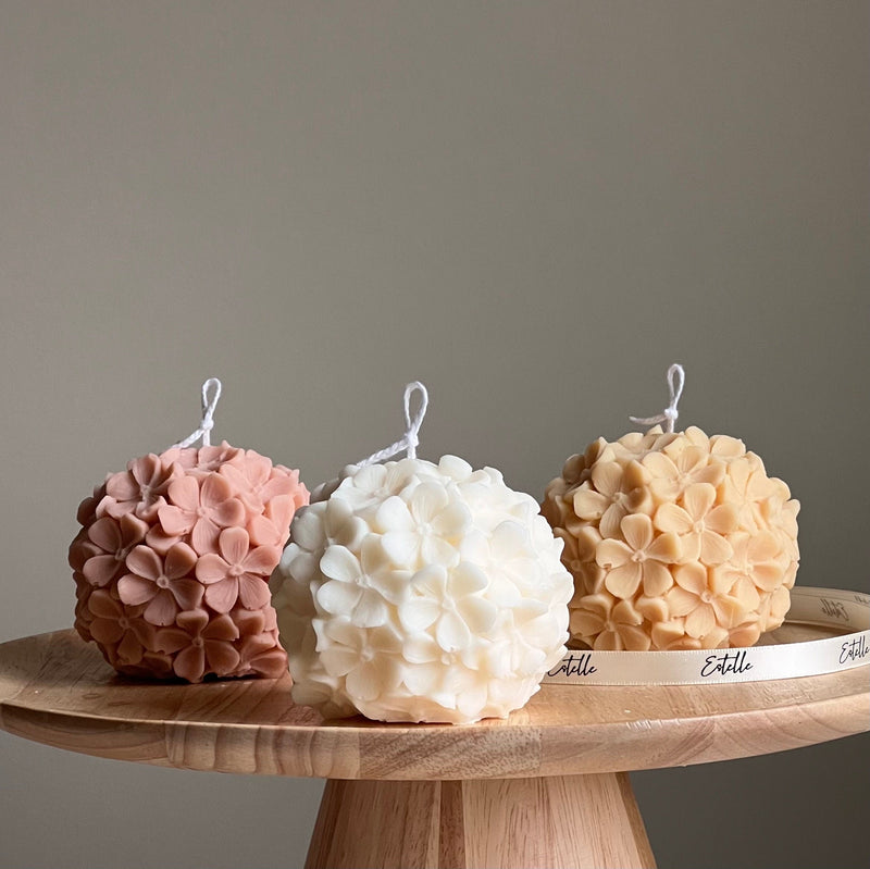 Handmade Hydrangea Soy Wax Candle | Floral Home Decor-1