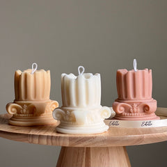 Soy Wax Roman Column Candle: Handmade Home Decor-1