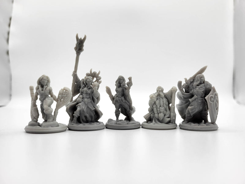 DnD Miniature Party Set 2 - 28mm Adventuring Group - Warlock | Rogue | Fighter Cleric/Paladin | Cleric | Barbarian | Pathfinder-1