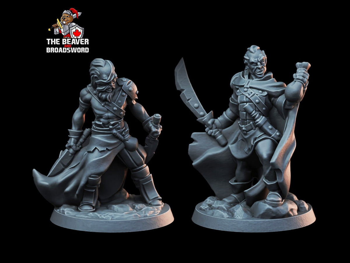 DnD Bandit Brothers Mini Set - Arbiter Minitatures - Thief | Rogue | Wargaming | Pathfinder | City | Fighter | Thug | Brute | Male | 28mm-1